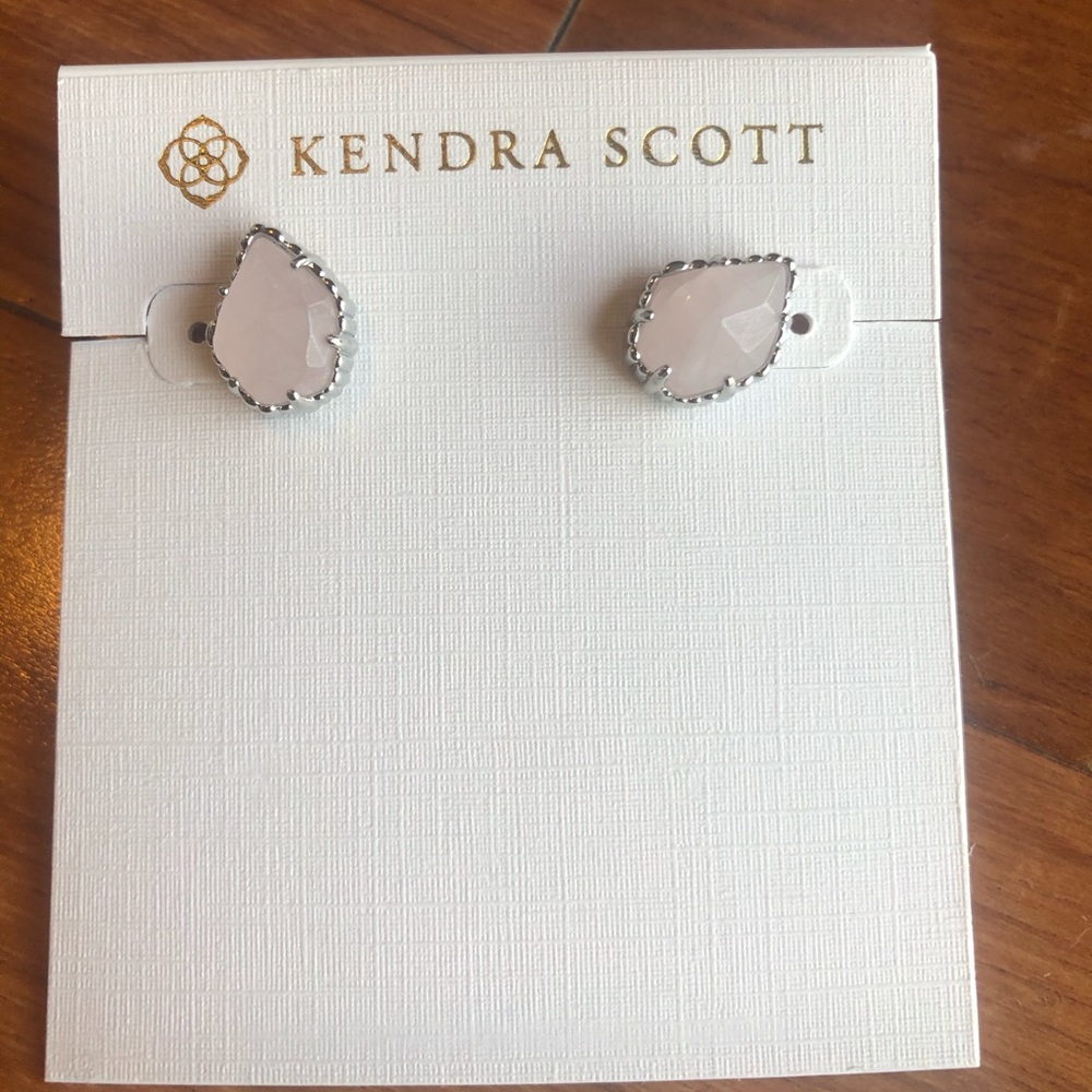 Kendra Scott Tessa Rose Quartz silver Earrings